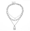 Necklace For Women Goth Jewelry чокер Hip-hop Exaggerated Thick Chain Women's Multilayer lock-shaped Love Necklace Sweater Chain