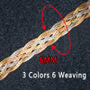 Necklace For Women Men Unisex 18K Pure Gold Weaving Chain Flat wide chain Knitted Chains Necklace Choker Vintage Collares Mujer
