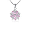 Necklace For Women Pink Crystal Flower Pendant Korean Chain Vintage Designer  Quality Jewelry  GaaBou