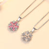 Necklace For Women Pink Crystal Flower Pendant Korean Chain Vintage Designer  Quality Jewelry  GaaBou