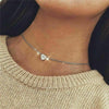 Necklace Gold Chain Pendant Choker Short Pendant Women's Crystal Heart Necklace