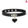 Necklace Rock Punk  Jewelry Spike Choker Gothic PU Leather Cross Sun Key Heart Necklace Women Collar