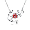 Necklace Women 925 Sterling Silver AAA Cubic Zircon 3 Color Anchor Crystal Stone Pendant Necklace Fine 925 Jewelry Collares Gift