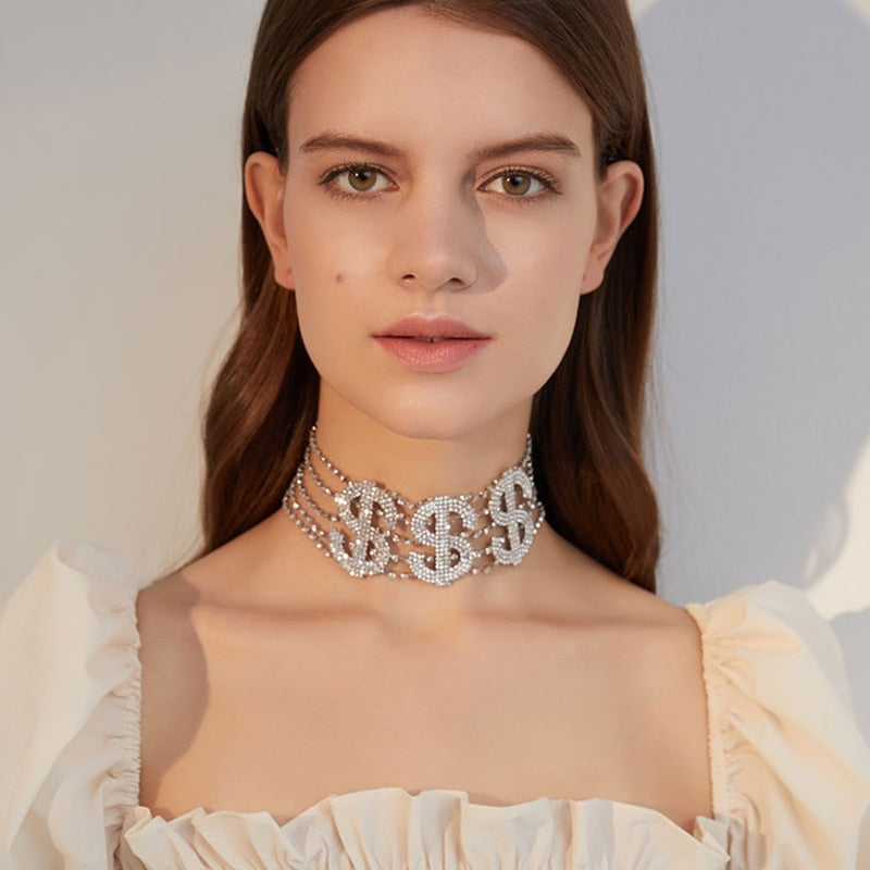 Necklace Women Jewelry Punk Black Friday 2021 Christmas Holiday Gift $ Dollar Choker