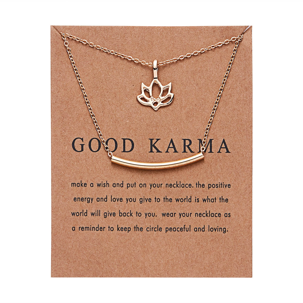 Necklace Women Karma Gold Color Three Circle Pearls of LOVE Good Luck Elephant Dragonfly Butterfly Sun Wings Chain Choker Gifts