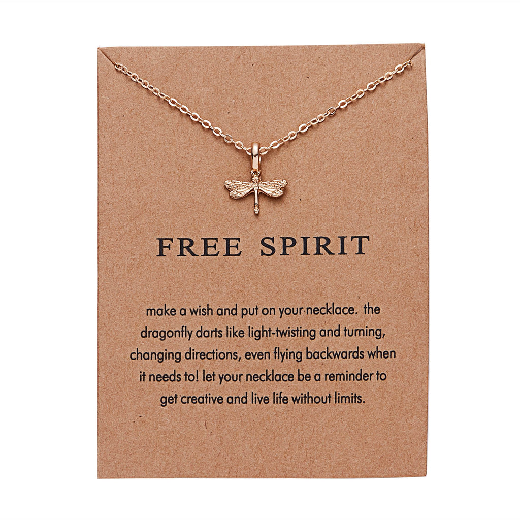 Necklace Women Karma Gold Color Three Circle Pearls of LOVE Good Luck Elephant Dragonfly Butterfly Sun Wings Chain Choker Gifts
