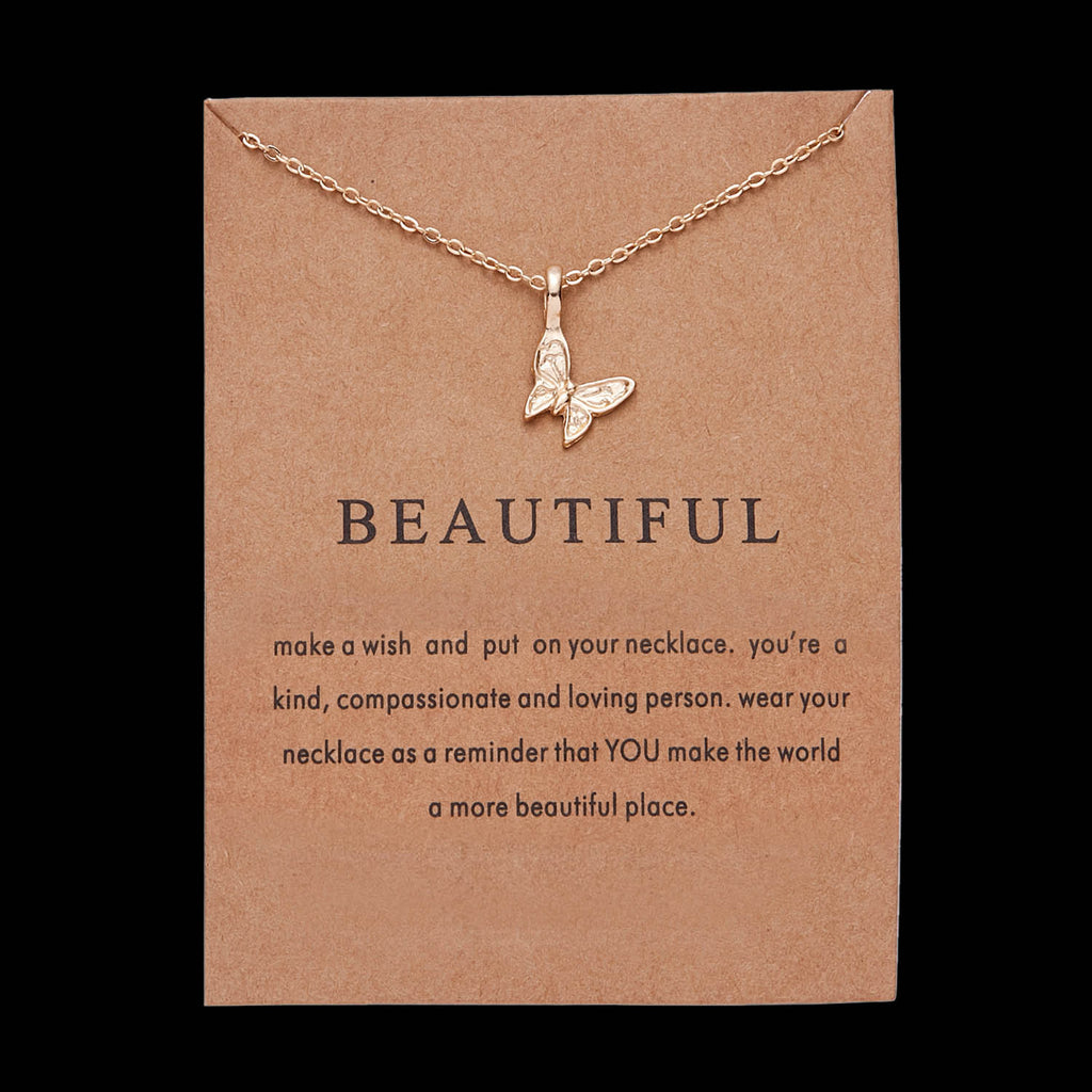 Necklace Women Karma Gold Color Three Circle Pearls of LOVE Good Luck Elephant Dragonfly Butterfly Sun Wings Chain Choker Gifts