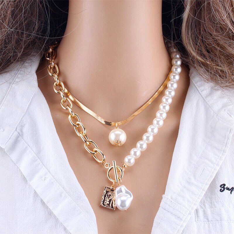 Necklace Women's Pearl Jewelry Pendants and Necklaces 2022 Women  Chain on The Neck of Punk Gift To Girlfriend