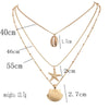 Necklace for Women Soft Pottery Starfish Shell Pendant Necklace Retro Multilayer Necklaces Jewelry