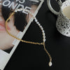 Necklace for Women Leisure Geometry Pearl Chain Necklace Simple Light  Clavicle Chain Jewelry