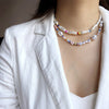 Necklace for Women Letter Pearl Bead Choker Bohemia Multilayer Women Necklace Jewelry Accessories