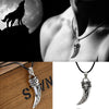 Necklaces For Men Classic Punk Trendy Stainless Steel Domineering Wolf Tooth Pendant Leather Rope Chokers Necklace Boy Jewelry