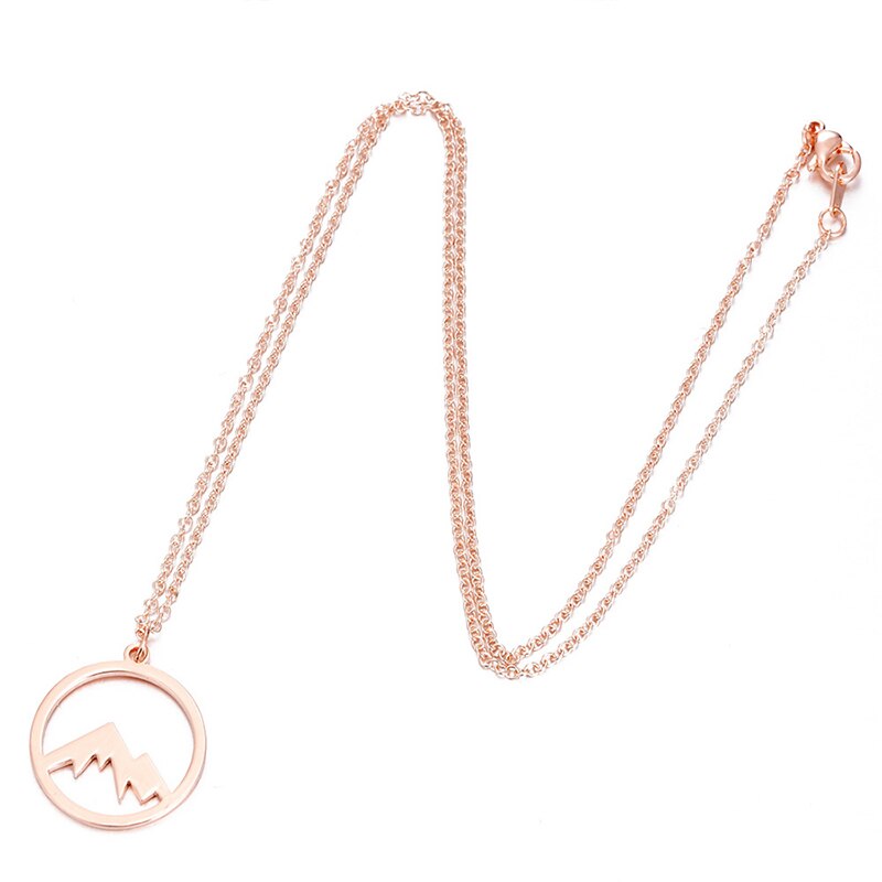 Necklaces For Women Stainless Steel  Mountain Peak Clavicle Chain Accessories Jewelry Friendship Commemorat Gift Rose Gold Chain