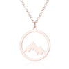Necklaces For Women Stainless Steel  Mountain Peak Clavicle Chain Accessories Jewelry Friendship Commemorat Gift Rose Gold Chain
