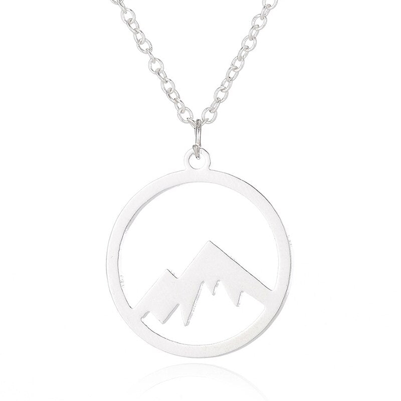 Necklaces For Women Stainless Steel  Mountain Peak Clavicle Chain Accessories Jewelry Friendship Commemorat Gift Rose Gold Chain