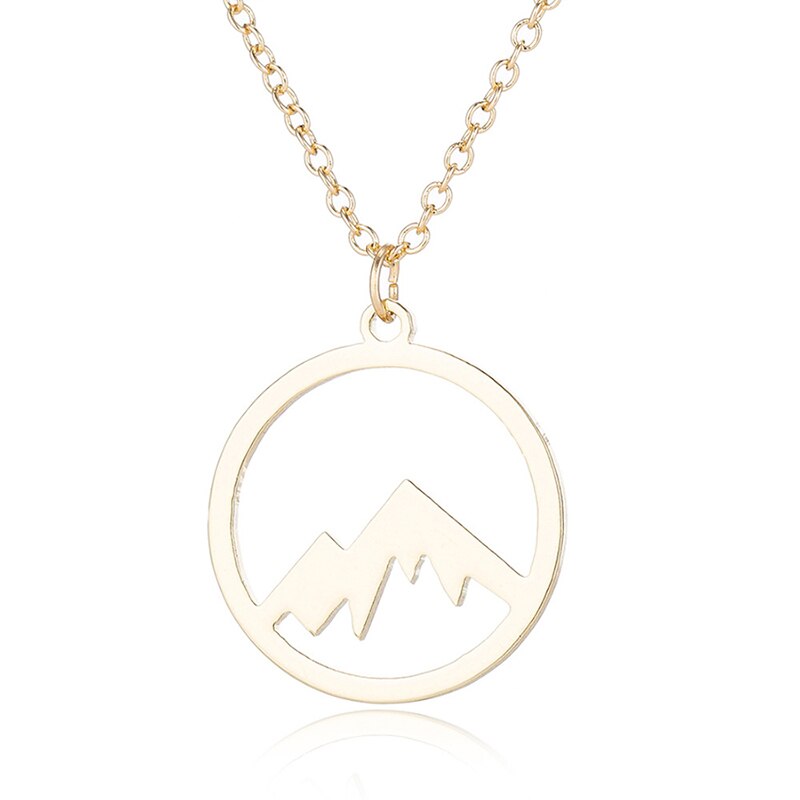 Necklaces For Women Stainless Steel  Mountain Peak Clavicle Chain Accessories Jewelry Friendship Commemorat Gift Rose Gold Chain