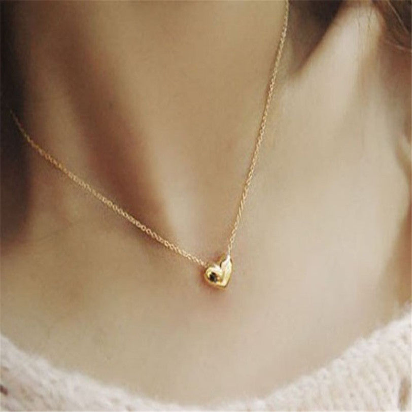 Necklaces Gussy Life   Fashion Women Gold Heart Statement Chain Pendant Necklace Jewelry Colar pingente