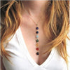 Necklaces Pendants 7 Chakra Beads Silver Long Chain For Women Yoga Kolye Bayan Necklace 18JUN8