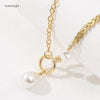Necklaces for Women Minor 6mm Copper Bead Button Simple Collarbone Chain Sliding Chain Pearl Necklace for Women  Choker