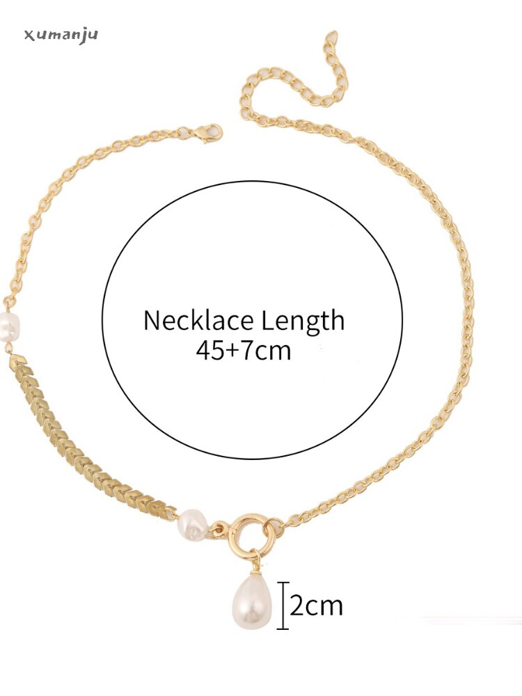 Necklaces for Women Minor 6mm Copper Bead Button Simple Collarbone Chain Sliding Chain Pearl Necklace for Women  Choker