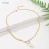 Necklaces for Women Minor 6mm Copper Bead Button Simple Collarbone Chain Sliding Chain Pearl Necklace for Women  Choker