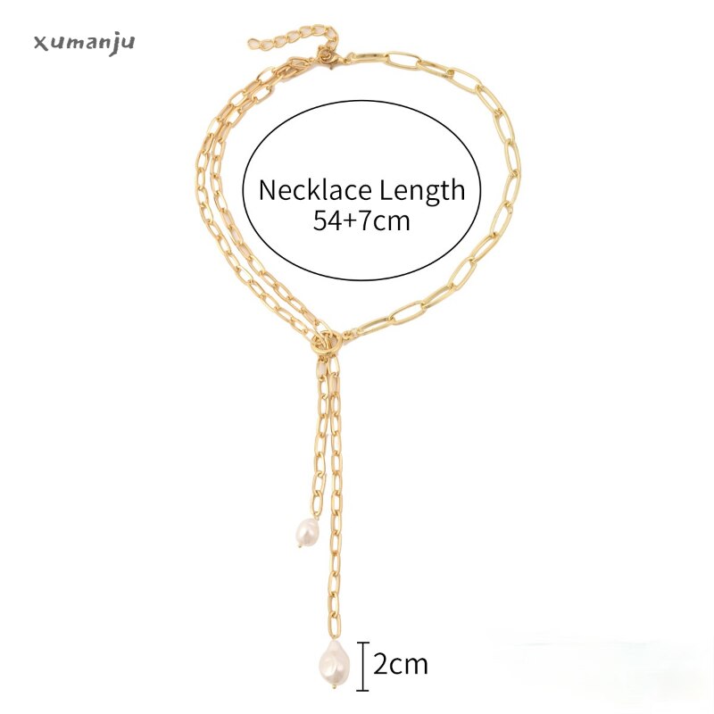 Necklaces for Women Minor 6mm Copper Bead Button Simple Collarbone Chain Sliding Chain Pearl Necklace for Women  Choker