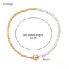 Necklaces for Women Minor 6mm Copper Bead Button Simple Collarbone Chain Sliding Chain Pearl Necklace for Women  Choker