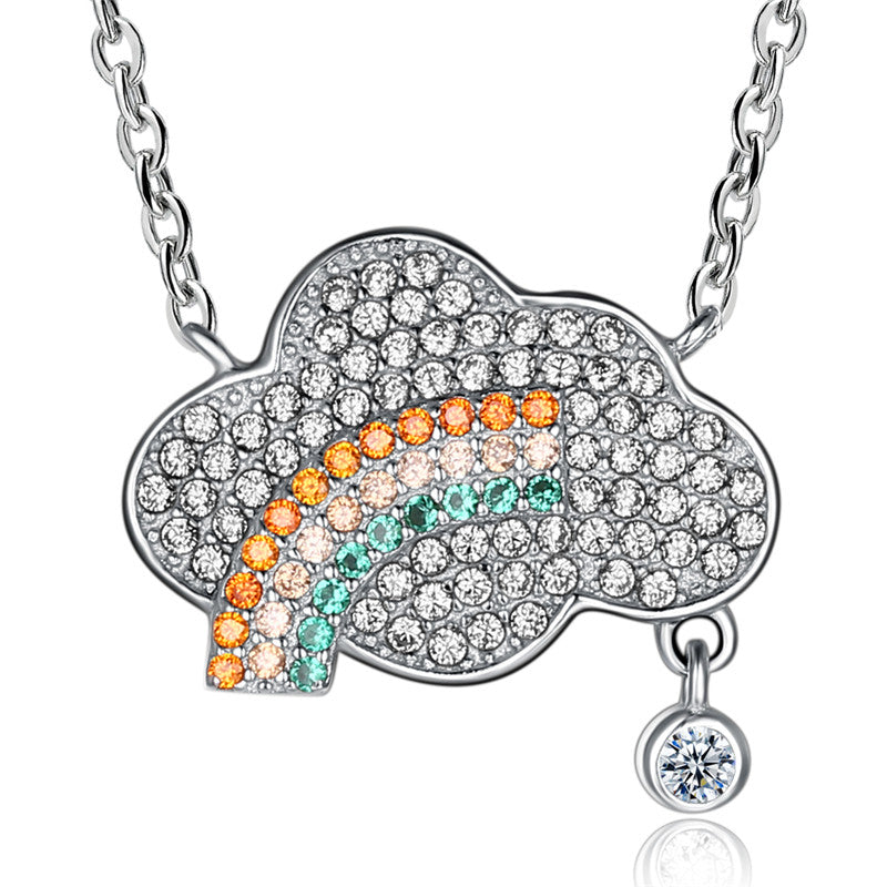 Necklaces of KJ-SH-N0106, Ki silver Jewelry, colorful pendant with Top AAA clean cz,necklaces for Women,gift. fashion jewelry