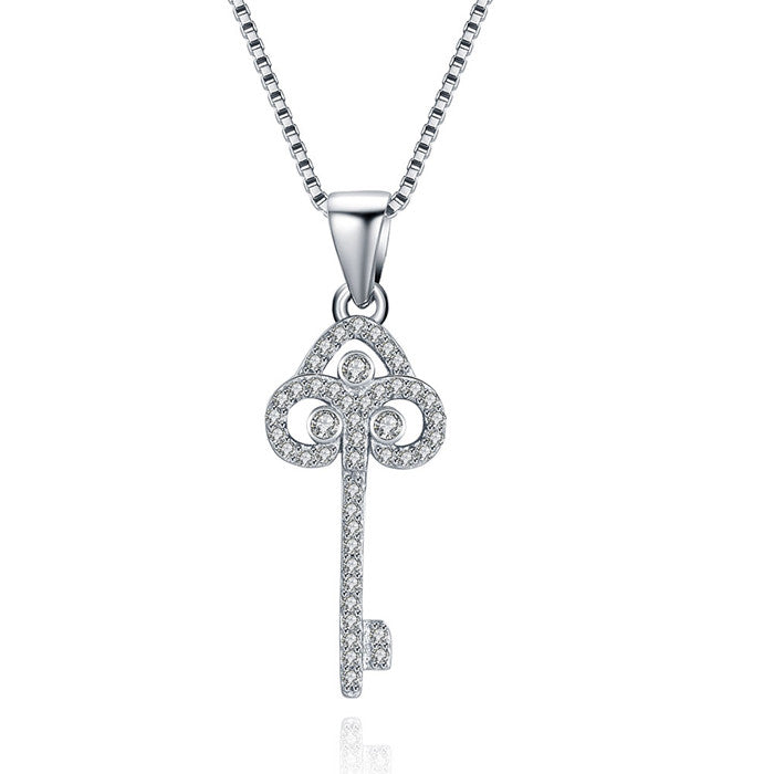 Necklaces of SVN078, 925 silver key pendants with fine jewelry chain, wedding necklace for Woman, Valentine's gift,fashion