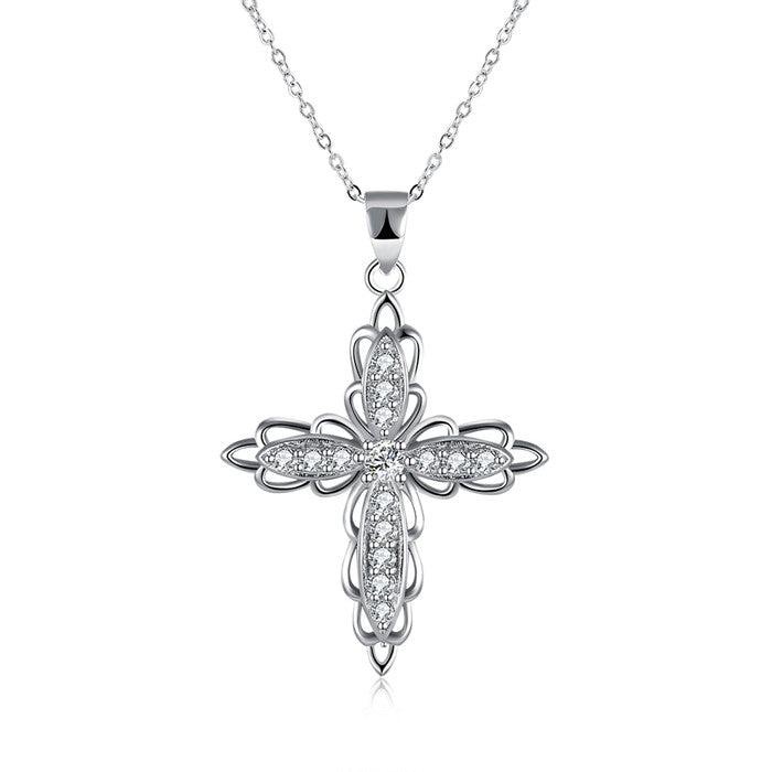 Necklaces of SVN114, 925 silver cross pendants with fine jewelry chain, wedding jewelry for woman, Valentine's gift, best