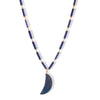 NeeFu WoFu Black Onyx Necklace Blue Sea Sediment  Gems Stone Crescent Moon Jewelry