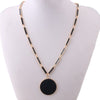 NeeFu WoFu Black Onyx Necklace Blue Sea Sediment  Gems Stone Crescent Moon Jewelry