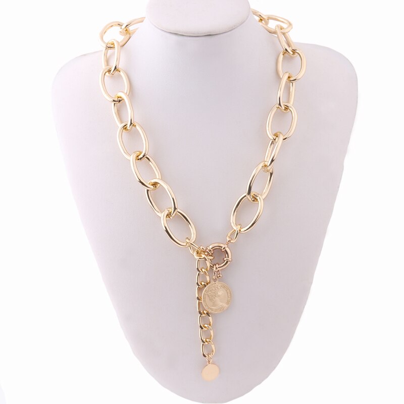 NeeFu WoFu Large aluminum necklace Choker luxurious exaggeration short necklaces Bohemia Bijoux Femme jewelry wholesa