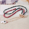 NeeFu WoFu Multi-layer set necklace Nationality Natural stone short necklace Bohemia Stainless steel jewelry wholesa