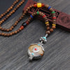 Nepal Buddhist Mala Wood Bead Necklace Ethnic Sweater Chain Statement Long Necklaces & Pendants for Women Men Gift Souvenir