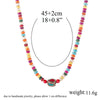 Nepal Stone Charm Necklace For Women Colorful Stone Beaded Chain Choker Bohemian Necklaces For Women Female Ethnic Jewelry