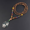 Nepalese Resin Water Drop Peacock Pendants Bohemian Necklace Men Women Wood Bead Necklaces Long Chain Ethnic Jewelry Accessories