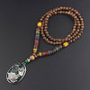 Nepalese Resin Water Drop Peacock Pendants Bohemian Necklace Men Women Wood Bead Necklaces Long Chain Ethnic Jewelry Accessories
