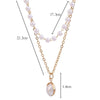 Net red simple neck jewelry necklace women's short double pearl temperament all-match clavicle chain