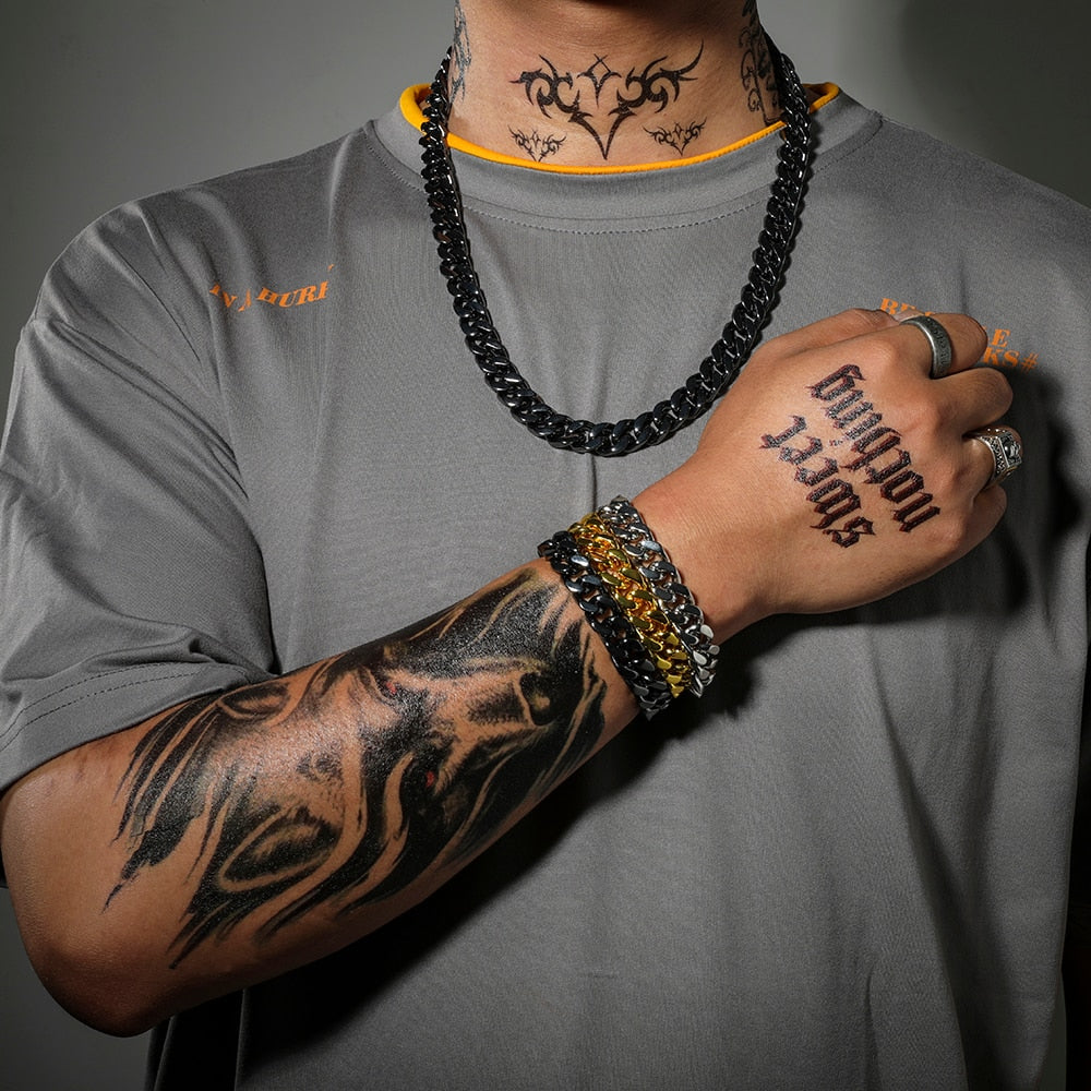 Neutral Cuban Collarbone Necklace Rock Hip-hop Cool For Man Women Street Dance Trend Motorcycle Chain Jewelry Punk Accessories