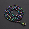 Never Fade 3mm 100% 316L Stainless Steel Hip Hop Bead Ball Necklace 7BEADS Women Men Rapper Jewelry Basic Chains