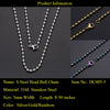 Never Fade 3mm 100% 316L Stainless Steel Hip Hop Bead Ball Necklace 7BEADS Women Men Rapper Jewelry Basic Chains