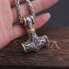 Never Fade thor's hammer mjolnir pendant necklace viking scandinavian norse viking necklace Men Stainless Steel gift