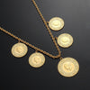 Never Faded Big Size Turkey Coin Pendant &amp; Necklaces with AAA Crystal for Women Gold Color Turkish Coins Jewelry Ethnic Gifts
