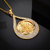 Never Faded Big Size Turkey Coin Pendant &amp; Necklaces with AAA Crystal for Women Gold Color Turkish Coins Jewelry Ethnic Gifts