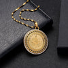 Never Faded Big Size Turkey Coin Pendant &amp; Necklaces with AAA Crystal for Women Gold Color Turkish Coins Jewelry Ethnic Gifts