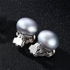 New 100%925 Sterling Silver Earrings 10-13mm bread natural pearl fashion simple lady earrings silver 925 earrings for women gift