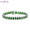 New!100% Natural Green Tourmaline Bracelet Bangle Genuine Gemstone Bracelet Solid 14Kt White Gold For Sale NA0012