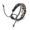 12 Constellation Zodiac Sign Black Braided Leather Bracelet Leo Taurus Gemini Woven Glass Dome Jewelry Men Women Bracelet