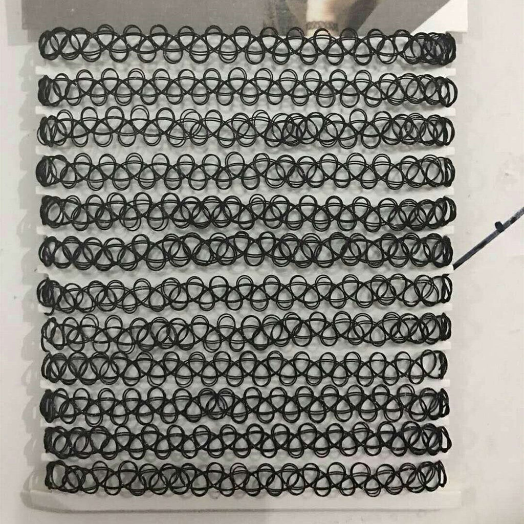 12 Pcs/pack Tattoo Rainbow Chokers Necklace Vintage Punk Elastic Women Jewelry